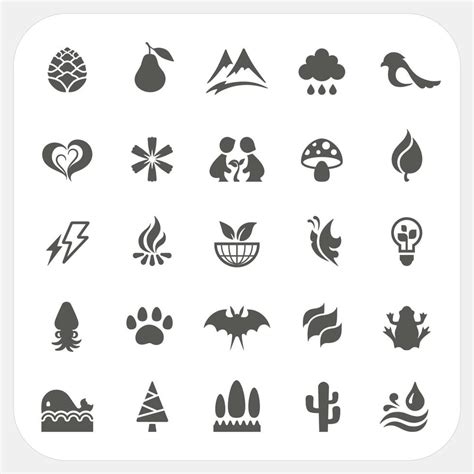 Nature Icons Set 13384790 Vector Art At Vecteezy