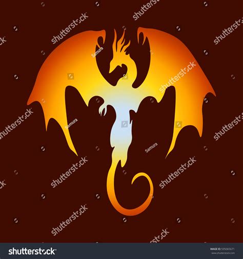 Fire Dragon Stock Vector Royalty Free 595065671 Shutterstock
