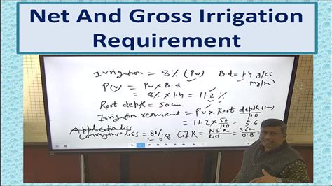 Net And Gross Irrigation Requirement Youtube
