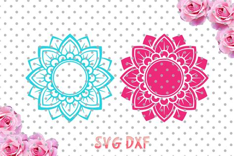 Flower Mandala Svg and DXF cutting file, flower Designs for Cricut and
