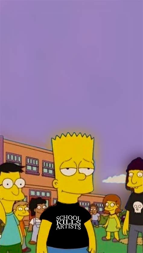 School Kills Artists Bart Simpson | Hippie wallpaper, Edgy wallpaper ...