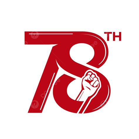 78th Logo Design With Hand Up Illustration Vector 78 Logo Design