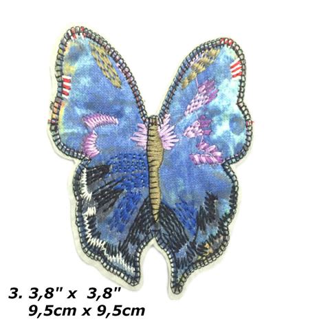 Butterfly Patch Embroidered Patch Butterfly Applique Large Etsy