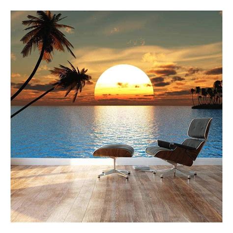 Wall26 Removable Wall Mural Palm And Beach Self Adhesive Large