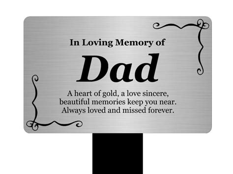 In Loving Memory Of Dad Memorial Plaque Mounted Onto A Etsy