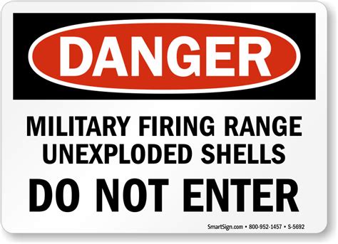 Danger Military Firing Range Do Not Enter Sign SKU S