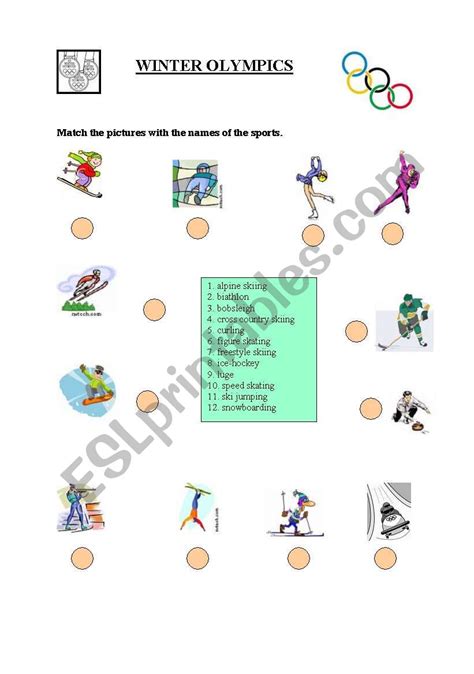 Winter Olympics Esl Worksheet By Pricess