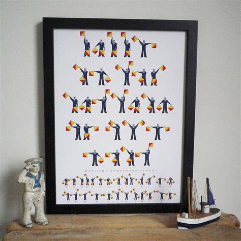 Maritime Semaphore Flags Message Print Can Be Personalised Glyn