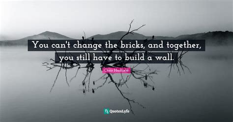 You Cant Change The Bricks And Together You Still Have To Build A W