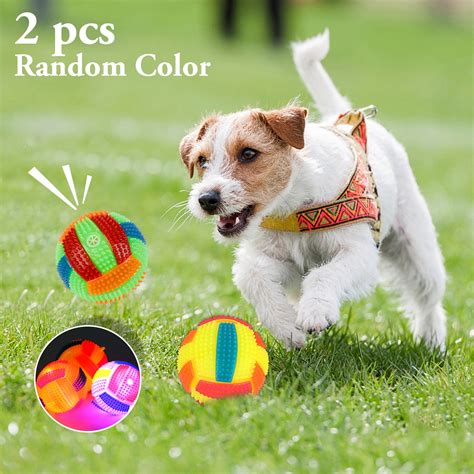 Legendog Chew Balls With Light Squeaky Spiky Dog Ball Toy For Teeth