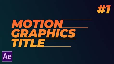 After Effects Tutorial Typography Motion Text Or Title Animation In