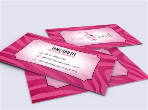 15% off with code celebrationz. Pink Zebra Business Cards | Free business cards, Pink ...