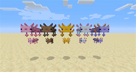 All The Axolotl Variants From The New Snapshot Minecraft