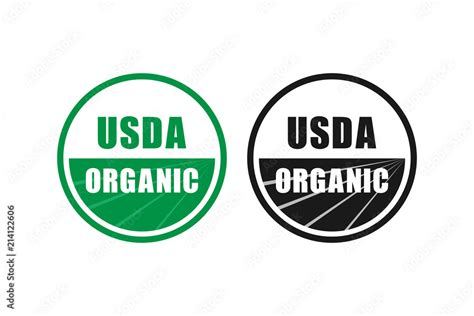 Usda Organic Certified Stamp Symbol No Gmo Vector Icon Stock Vector