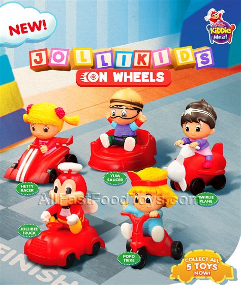 Jollibee Jollikids On Wheels Kids Meal Bag Box Complete Set Of 5 Toy