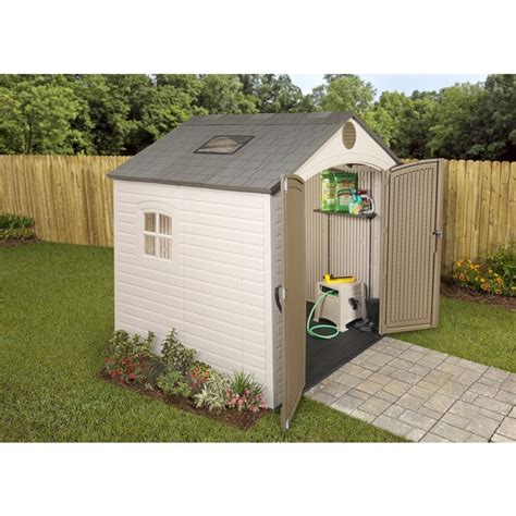 Lifetime Products 8 Ft X 7 Ft Gable Storage Shed In The Vinyl And Resin