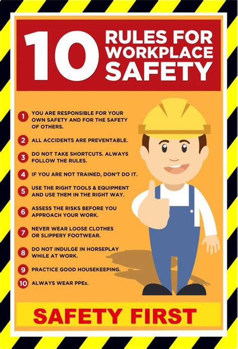 Rldigitalunits 10 Rules Workplace Safety Sign Emergency Sign Price In
