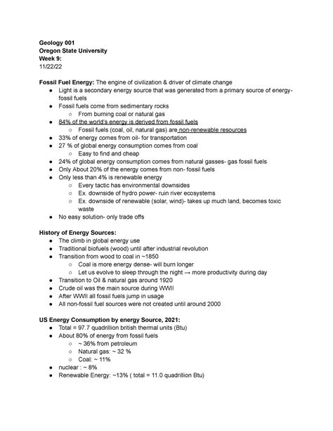 Geology week 9 Notes - week 9 - Geology 001 Oregon State University