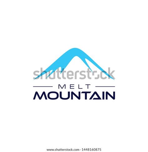 Snow Mountain Logo Simple Flat Blue Stock Vector Royalty Free