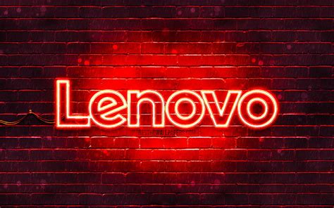 Lenovo Red Logo Red Brickwall Lenovo Logo Brands Lenovo Neon Logo