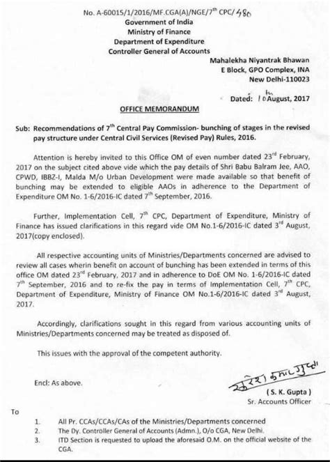 Th Cpc Bunching Of Stages In The Revised Pay Structure Under Ccs