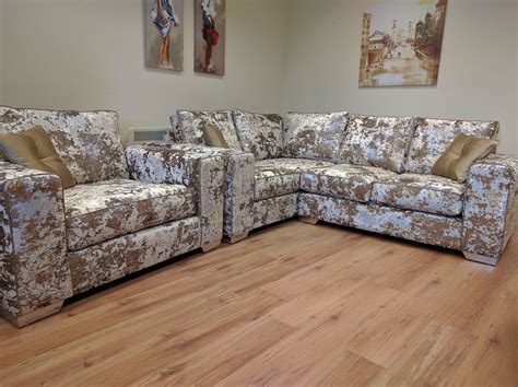 Brown suede look 3 seat sofa and matching cuddle chair 34151a £185. Serene Naples 2 Seater Sofa Bed | Daisys Furniture | Crushed velvet sofa, Luxury velvet sofa ...