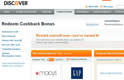 When you redeem your cash back for any of their gift card partners, you will receiving a gift card that is more than the value of the cash back you have earned. What is the Best Way to Redeem Discover Cashback Bonus ...