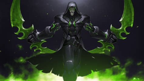 Download 1920x1080 Wallpaper Green Reaper Overwatch