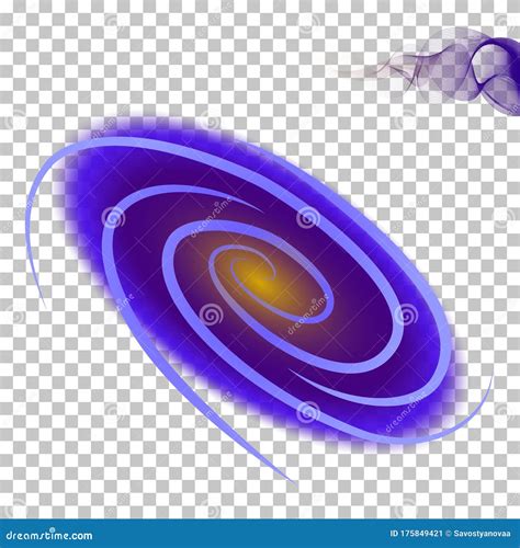 Drawn Galaxy Isolated On Transparent Background Vector Illustration