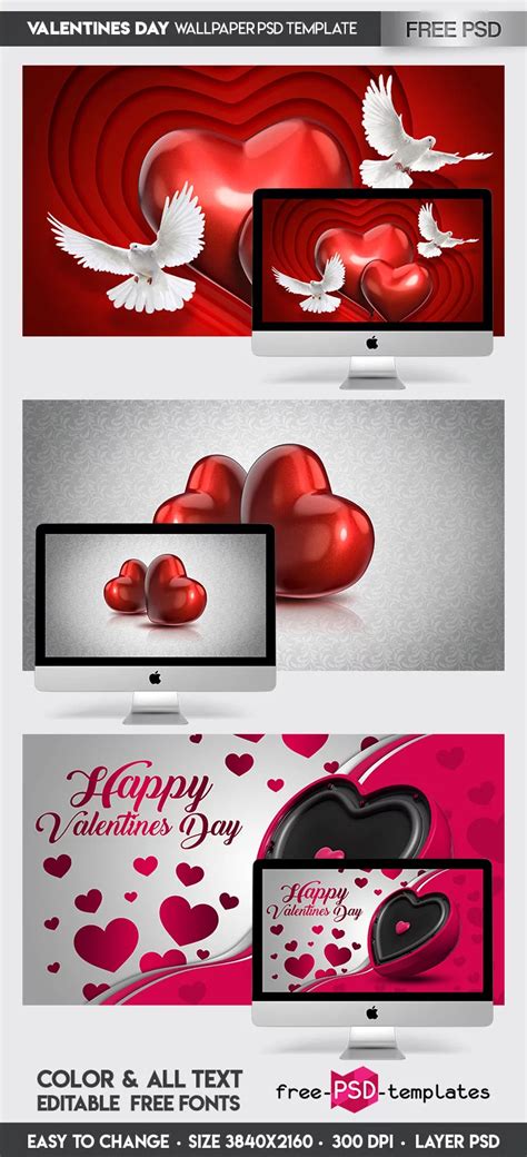 Free Valentine Day Wallpaper In Psd Free Psd Templates