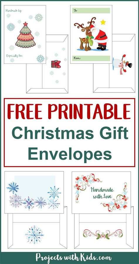 Free printable card templates for you to create blank cards, table tents, and business cards at home. Free Printable Christmas Gift Envelopes | Free christmas ...