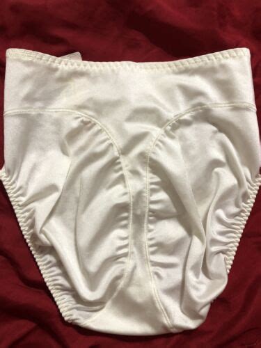 Vintage Liquid White Granny Panties Silky Brief Shimmer Nylon Sissy Sz