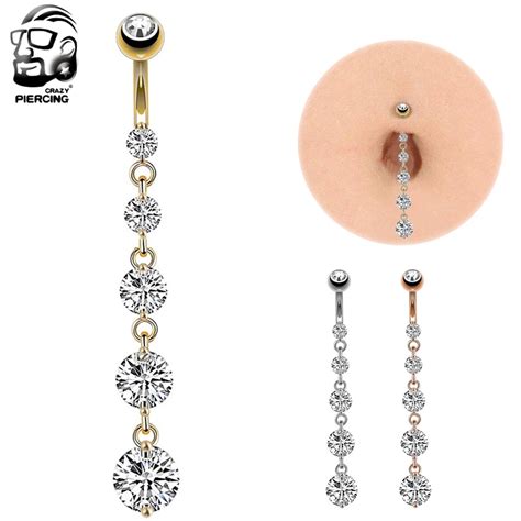 Fashion Tree Hanging Shape Belly Button Rings Bar Gold Silver Plated Surgical Piercing Sexy