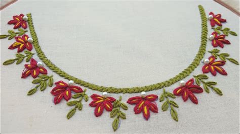 Neck Embroidery Pattern Neckline Embroidery Images Stock Photos