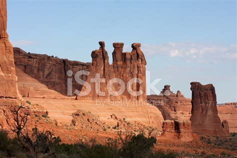 Three Sisters Arches National Park Stock Photo Royalty Free Freeimages