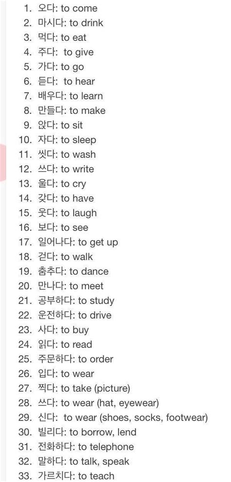 Pin By Ashley On Korean Korean Words Easy Korean Words Korean Words