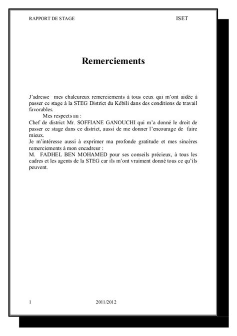 Lettre De Remerciement Stage 3eme Exemple Financial Report