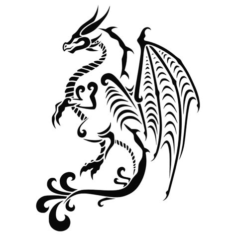 Dragon Tattoo Stencil Art Free Svg