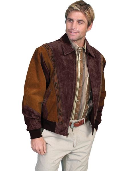 Scully Leather Mens Western Boar Suede Rodeo Jacket Cafe
