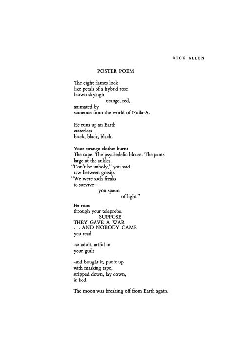 Poster Poem By Dick Allen Poetry Magazine