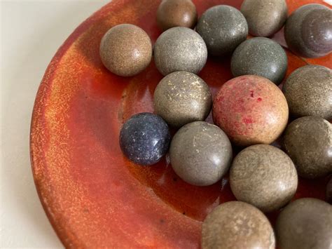 Collection Of Vintage Clay Marbles Etsy