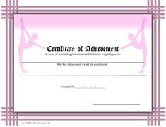 Certificado De Logro En Ballet Para Imprimir Los Certificados Gratis
