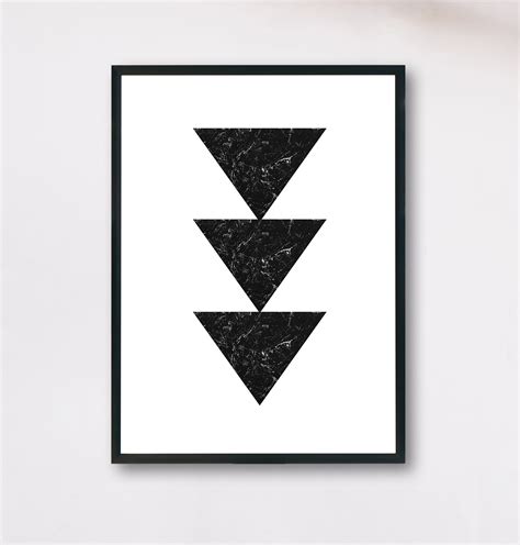 Printable Black And White Triangles Printabstract Wall Etsy Wall