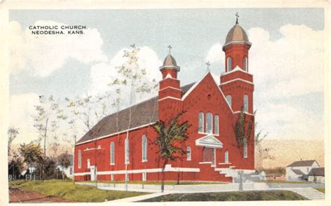 Kansas Ks Postcard C Neodesha Catholic Church Building Ebay