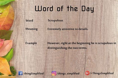 Word Of The Day Thingssimplified English Vocabulary Learning