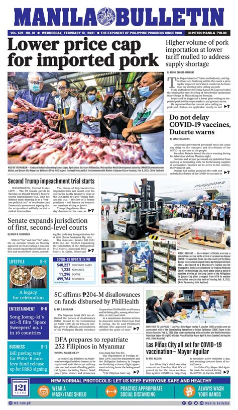 Manila Bulletin February 10 2021 Newspaper Get Your Digital Subscription