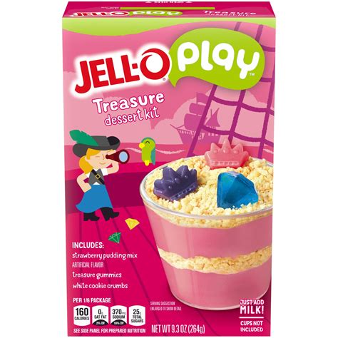 Jell O Play Treasure Dessert Kit With Strawberry Pudding Mix Treasure