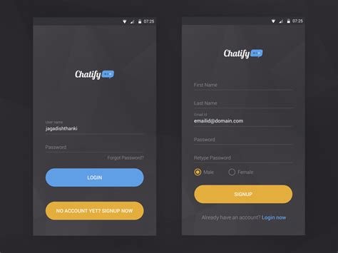 Simple Login Signup For Android Dark Theme Uplabs