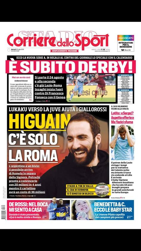 Dzeko, fonseca e il problema dell'autorità screditata. Prima pagina del Corriere dello Sport edizione Roma