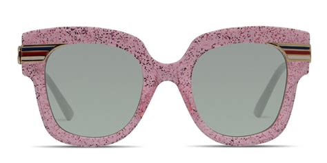 Gucci Gg0281s Pink Glitter Gold Prescription Sunglasses